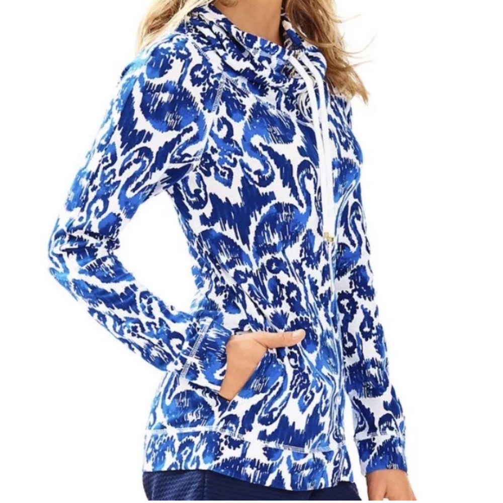 Lilly Pulitzer Angela jacket XS Blue white RARE Excellent Condition HTF Pelican - Picture 2 of 15